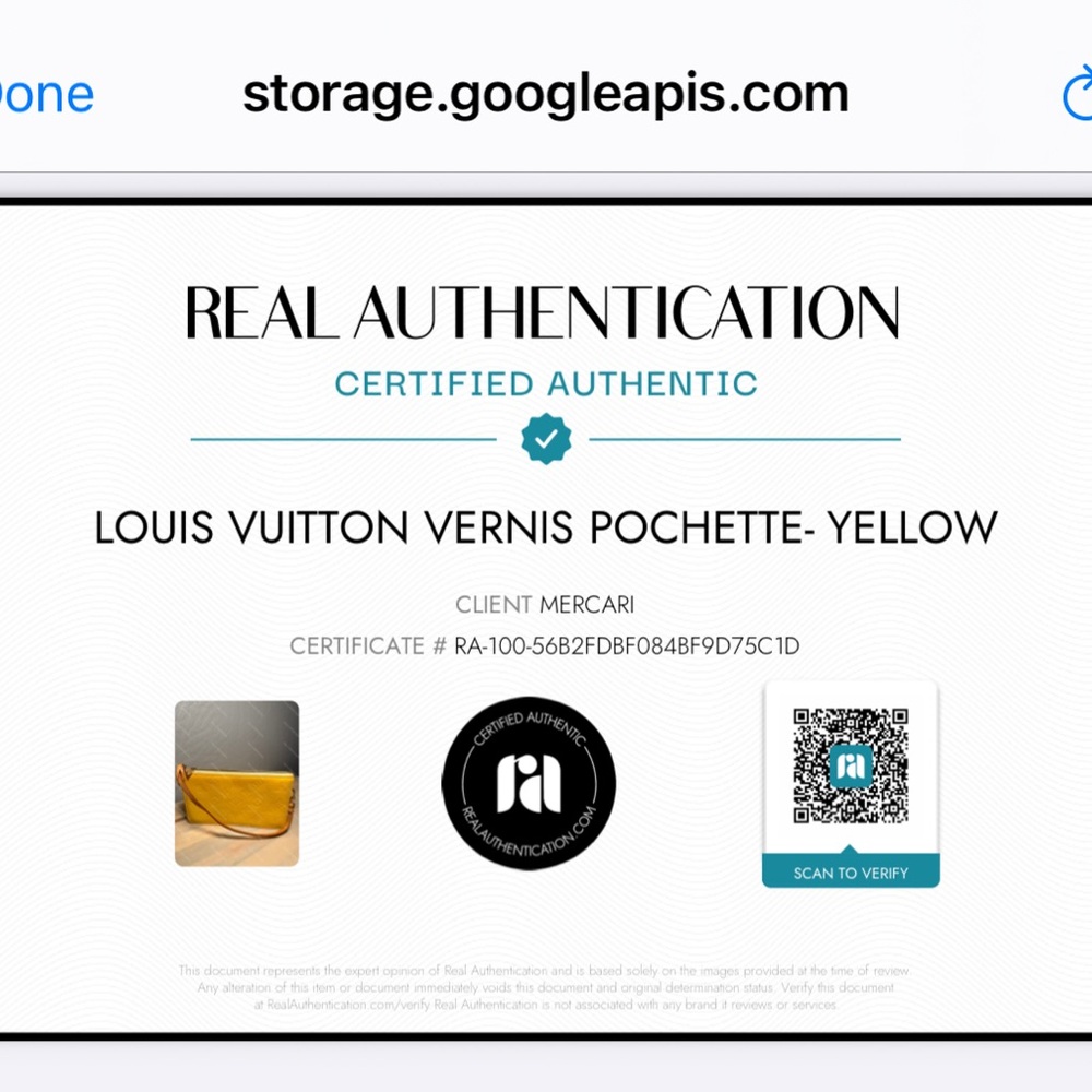 Louis Vuitton Vernis Pochette - Yellow